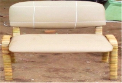A woven furniture display pictured in the water hyacinth utilisation section.