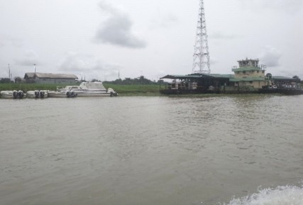 A coastal waterway and its surrounding shoreline.